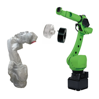Cánh tay robot Fanuc CR-35iB với bộ phận che chắn robot CNGBS và đĩa thay nhanh cho máy CNC