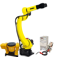 Robot hàn loại MIG-MAG CO2 kèm máy hàn MIG YD-500FR và bộ định vị kiểu O, dùng để hàn thép tấm FANUC M-20id/25