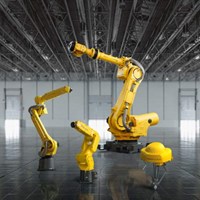 Cánh tay robot 6 trục Fanuc LR Mate 200iD với bộ định vị hàn CNGBS dùng làm robot công nghiệp
