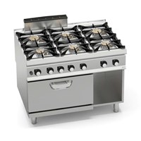 BẾP GAS 6 BẾP KÈM LÒ NƯỚNG GAS 2/1 GN SG9F6PS+FG