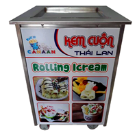 Máy làm kem cuộn chảo đơn 42cm  