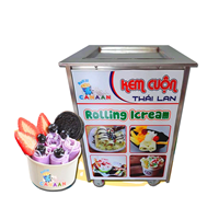 Máy làm kem cuộn chảo đơn 37cm Canaan 