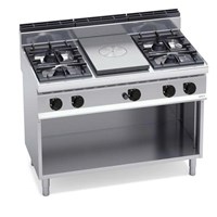 Mặt bàn bằng đá nguyên khối + 4 bếp mở kèm tủ G7T4P4FM