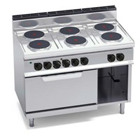 Bếp điện 6 mặt tròn với lò nướng điện 2/1 E7P6+FE