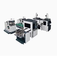 Máy làm hộp cứng tự động trạm kép (2 dán góc, 2 thụt) LS-900A