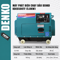 Máy phát điện chạy dầu DENKO - KDE6500TF (5.0KW) 