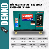 Máy phát điện chạy dầu DENKO - KDE9600TF (6.3KW) 
