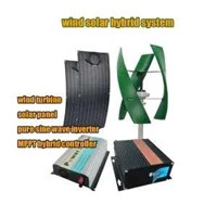 Hệ thống lai gió mặt trời thẳng đứng 800W 12V-48V với biến tần độc lập và bộ điều khiển lai MPPT