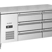Bàn mát inox 6 ngăn kéo Klaus KDC-2.1-2W
