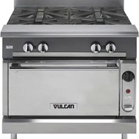 Bếp ga thép không gỉ 36 inch, 6 đầu đốt tích hợp lò nướng đối lưu V6B36C 