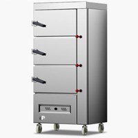 Tủ hấp công nghiệp 3 cửa dùng gas 10 khay CHINENG 