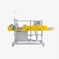 Máy đóng gói tự động hàn kín, gấp mép và may bao một dây chuyền Hualian FBHS-24 dùng cho hạt nhựa