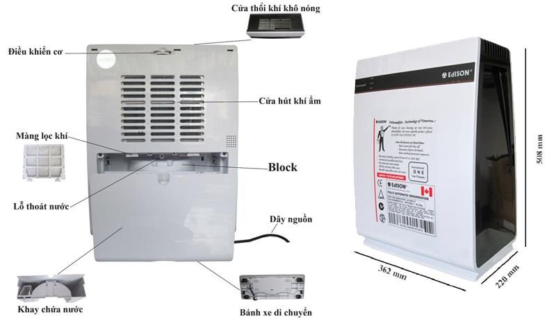Máy hút ẩm Edison ED-16B