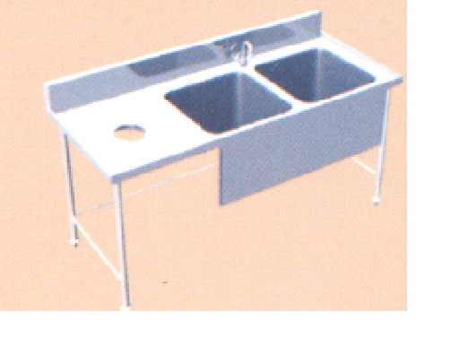 Bàn chậu đôi INOX B2CCTL18-75