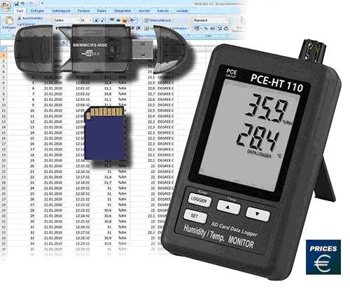 Thiết bị đo và ghi nhiệt độ, độ ẩm PCE-HT110