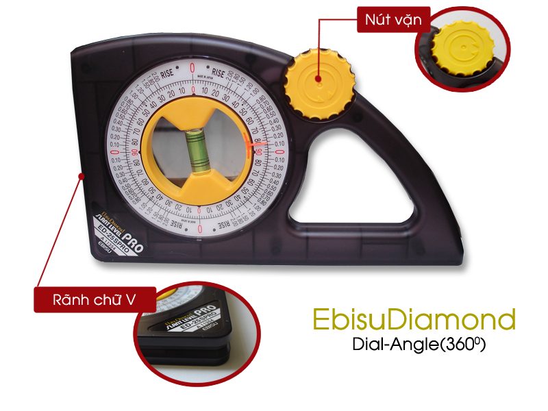 Thước thủy đo nghiêng Ebisu Diamond 25SPROM