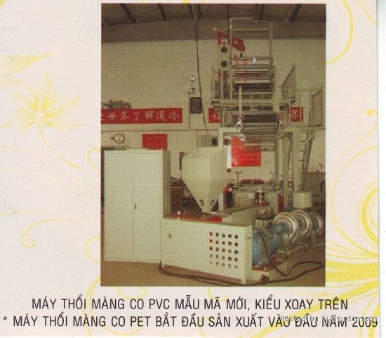 Máy thổi màng Co-PVC kiểu đầu xoay trên
