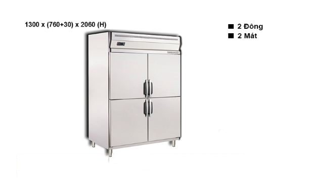 Tủ inox 2 đông 2 mát Berjaya BS-DU4F2C/C
