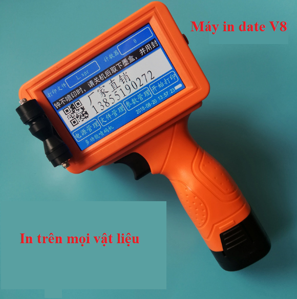 Máy in date cầm tay tự động V8