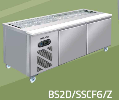 BÀN MÁT SALAD SANDWICH 2 CỬA 1M8 BERJAYA BS 2D/SSCF6/Z