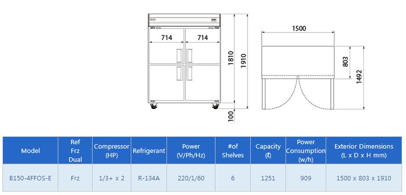 Tủ lạnh thương mại 2 cửa B074-2MOOS-E