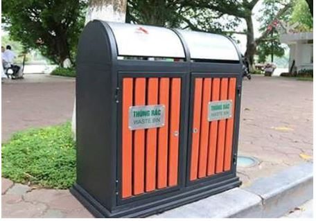Thùng rác ngoài trời 2 ngăn A78