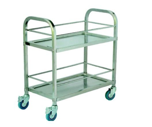 Xe đẩy thức ăn inox 2 tầng