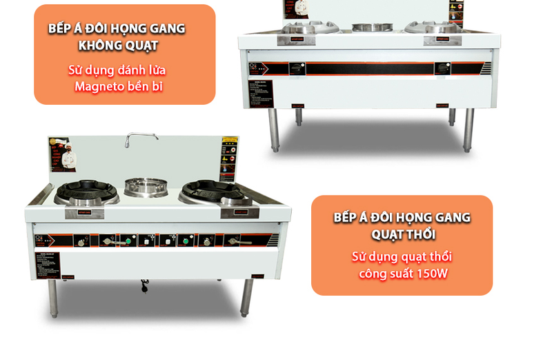 Bếp á Okasu Kiềng Gang 2 họng