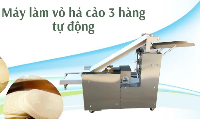 Máy làm vỏ há cảo 3 hàng tự động MLVHC3H