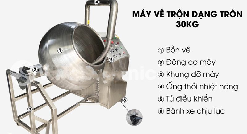 Máy vê trộn dạng tròn 30kg MVTT30