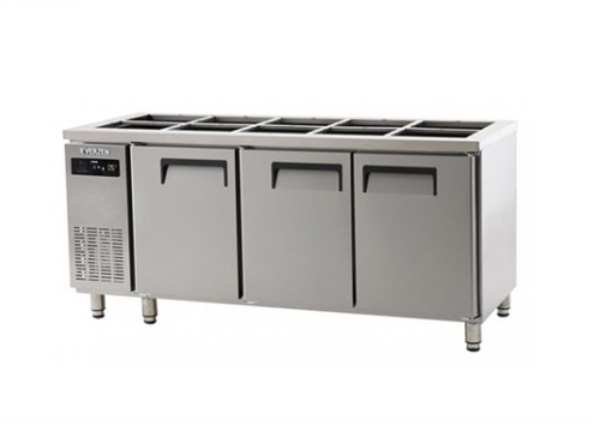 Bàn salad 3 cánh inox Unique UDS-18RBDE-2D