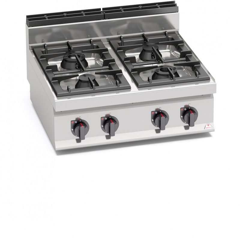 BẾP ÂU 4 HỌNG ĐẶT BÀN DÙNG GAS BERTO'S G7F4BP