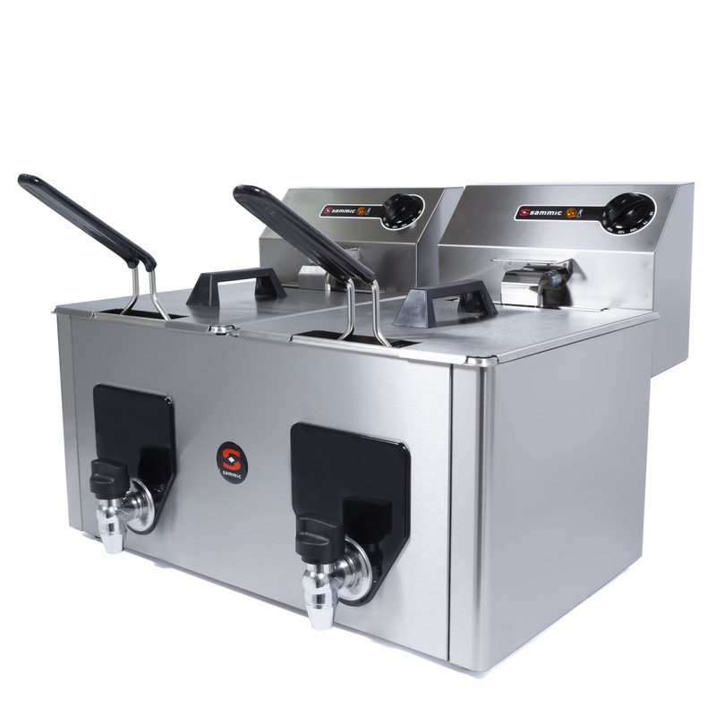 Bếp chiên nhúng có vòi xả Sammic PF-10+10 (1~)