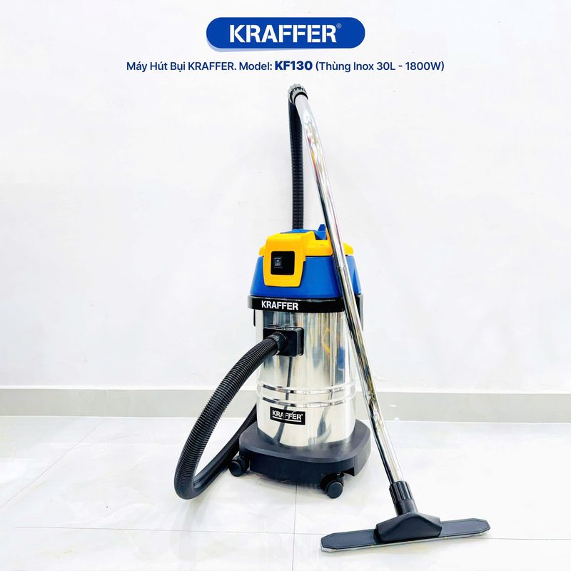 Máy hút bụi Kraffer KF130 1800W (thùng inox)