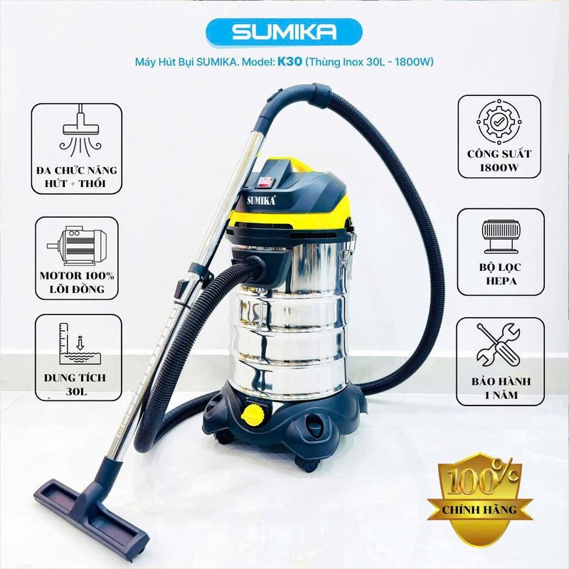 Máy hút bụi hút nước SUMIKA K30 (có thổi)