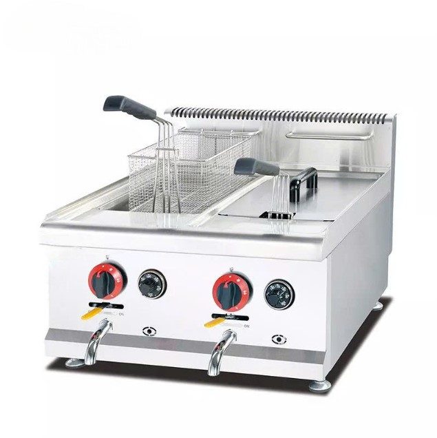 Bếp chiên nhúng dùng gas 2 ngăn Kolner GF-585