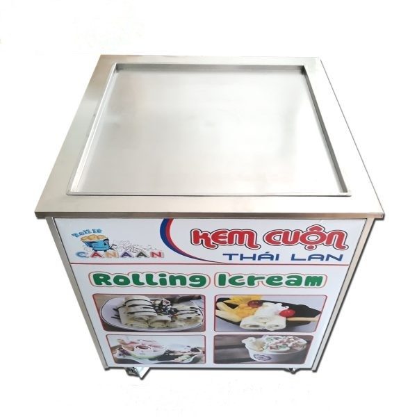 Máy làm kem cuộn chảo lớn đơn 60cm