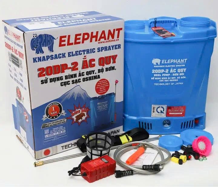 Bình phun thuốc trừ sâu 20L Elephant 20S (2 ắc quy)